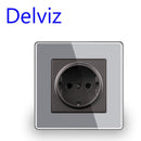 Delviz Wand-USB-Steckdose, viele neue Stilplatten, Schlafzimmersteckdose, AC 110 V-250 V 16 A Wand eingebettet, Doppel-USB-EU-Standard-Steckdose