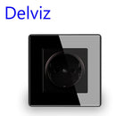 Delviz Wand-USB-Steckdose, viele neue Stilplatten, Schlafzimmersteckdose, AC 110 V-250 V 16 A Wand eingebettet, Doppel-USB-EU-Standard-Steckdose