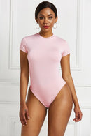 Body Sexy de una pieza Bodycon de manga corta con cuello redondo abierto básico blanco negro rojo monos de mujer Body Top monos ajustados para mujer