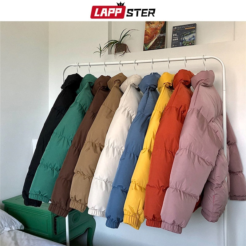 LAPPSTER, abrigo de burbujas colorido Harajuku para hombre, chaqueta de invierno 2020, ropa de calle para hombre, Parka de Hip Hop, ropa negra coreana, chaquetas acolchadas