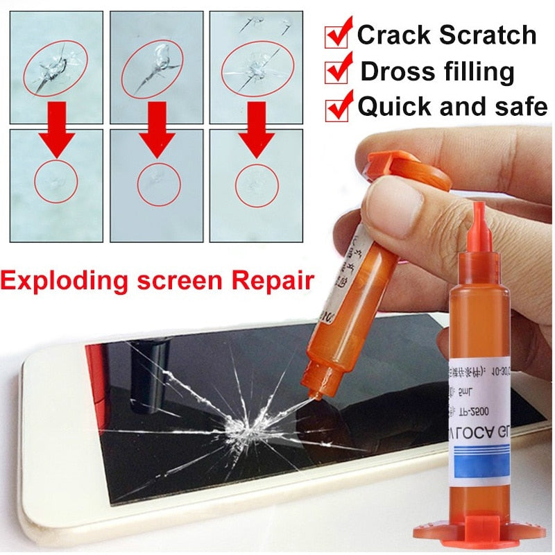 Pegamento UV de 5ml, adhesivo transparente óptico, pegamento UV, herramienta de reparación de teléfono móvil para reparación de pantalla táctil de teléfono móvil, pegamento, herramientas de reparación móvil