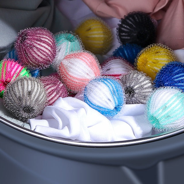 Lavadora de descontaminación de bolas de lavandería de nailon, 6 uds., lavado y protección de bolas, pegado y eliminación de vello, limpieza