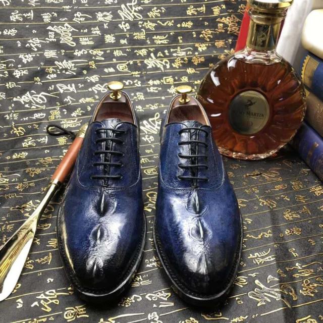 Chue New Arrival Men Dress Shoes  Sturgeon Skin Male Leather Sole Leisure  Wedding