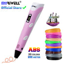Myriwell 3D-Stift DIY 3D-Drucker Stift Zeichenstifte 3D-Druck am besten für Kinder mit ABS-Filament 1,75 mm Weihnachten Geburtstagsgeschenk