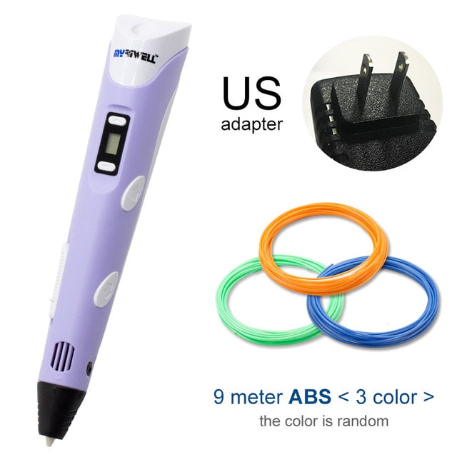 Myriwell 3D Pen DIY 3D Printer Pen Drawing Pens 3d Printing Best for Kids With ABS Filament 1.75mm Christmas Birthday Gift