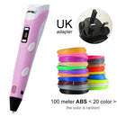 Myriwell 3D-Stift DIY 3D-Drucker Stift Zeichenstifte 3D-Druck am besten für Kinder mit ABS-Filament 1,75 mm Weihnachten Geburtstagsgeschenk