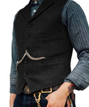 Herren Anzug Weste Braun Hochzeit Wolle Tweed Business Weste Jacke Casual Slim Fit Gilet Homme Westen für Trauzeugen Mann Hochzeit