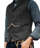 Herren Anzug Weste Braun Hochzeit Wolle Tweed Business Weste Jacke Casual Slim Fit Gilet Homme Westen für Trauzeugen Mann Hochzeit