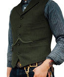 Herren Anzug Weste Braun Hochzeit Wolle Tweed Business Weste Jacke Casual Slim Fit Gilet Homme Westen für Trauzeugen Mann Hochzeit