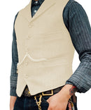 Herren Anzug Weste Braun Hochzeit Wolle Tweed Business Weste Jacke Casual Slim Fit Gilet Homme Westen für Trauzeugen Mann Hochzeit