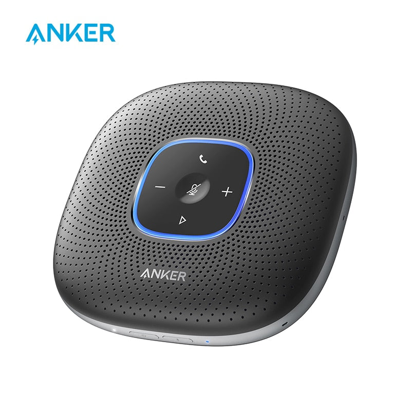 Anker PowerConf Bluetooth Speakerphone Konferenzlautsprecher mit 6 Mikrofonen, verbesserter Sprachaufnahme, 24-Stunden-Gesprächszeit