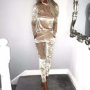 Herbst Samt Trainingsanzug Damen Sets Winter 2 Stück Velours Set Damen Sweat Suit Plus Size Sweatshirt Zweiteilige Ooutfits Damen