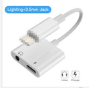2-in-1-Adapter AUX-Ladekabel Lightning auf 3,5-mm-Kabelsplitter für Apple iPhone XS MAX XR X 7 8 Plus AUX-Kabel Splitte