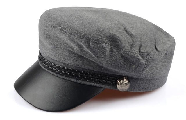 Sun Casual Military Caps Frau Cotton Beret Flat Hats Captain Cap Trucker Vintage Black Sport Dad Bone Male Damen Lederhut