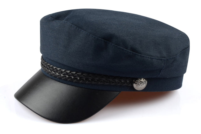 Sun Casual Military Caps Frau Cotton Beret Flat Hats Captain Cap Trucker Vintage Black Sport Dad Bone Male Damen Lederhut