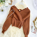 220 Neue Sexy V-Ausschnitt Mode Helle Seide Pullover Frauen Herbst Fledermaus Ärmel Kurze Taille Bodenbildung Hemd Winterkleidung Frauen