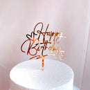 New Happy Birthday Cake Topper Rose Gold Herz Geburtstag Acryl Cake Topper für Kindergeburtstag Party Kuchen Dekorationen Baby Shower