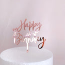 New Happy Birthday Cake Topper Rose Gold Herz Geburtstag Acryl Cake Topper für Kindergeburtstag Party Kuchen Dekorationen Baby Shower