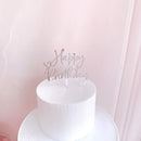 New Happy Birthday Cake Topper Rose Gold Herz Geburtstag Acryl Cake Topper für Kindergeburtstag Party Kuchen Dekorationen Baby Shower