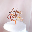 New Happy Birthday Cake Topper Rose Gold Herz Geburtstag Acryl Cake Topper für Kindergeburtstag Party Kuchen Dekorationen Baby Shower