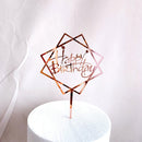 New Happy Birthday Cake Topper Rose Gold Herz Geburtstag Acryl Cake Topper für Kindergeburtstag Party Kuchen Dekorationen Baby Shower