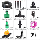 Sistema de riego por goteo con manguera de 1/4 ", Kit de aspersor de 8 orificios ajustable de 360 ​​grados, riego de jardín, inserción de microgotero de flujo de tierra