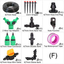 Sistema de riego por goteo con manguera de 1/4 ", Kit de aspersor de 8 orificios ajustable de 360 ​​grados, riego de jardín, inserción de microgotero de flujo de tierra