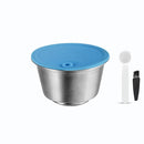 Nachfüllbare EDELSTAHL Metall wiederverwendbare Dolce Gusto Kapsel Silikonhülle Dolci Gusto Kaffeemaschine Kaffeelöffel mit Clip