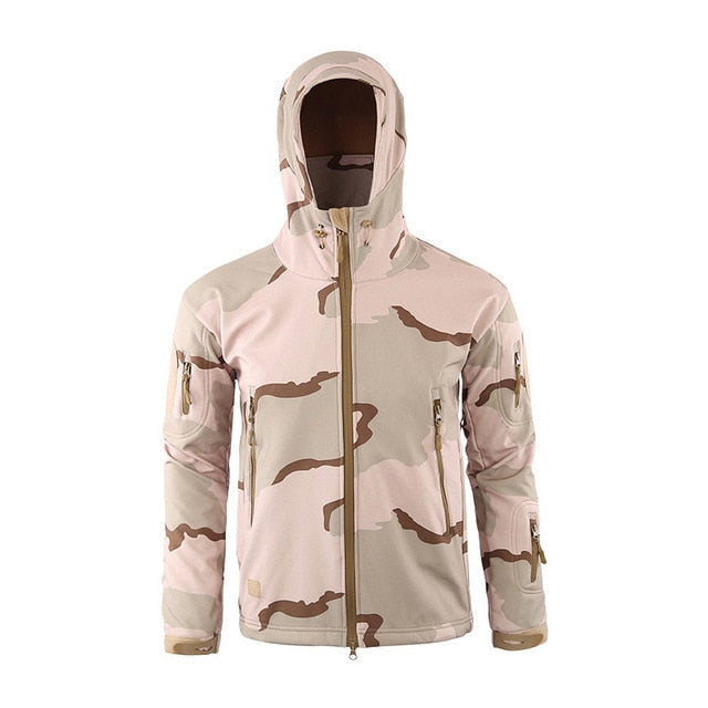 Chaqueta táctica militar Shark Soft Shell para hombre, cortavientos impermeable y cálido, ropa del Ejército de EE. UU., chaqueta de camuflaje de invierno de talla grande para hombre