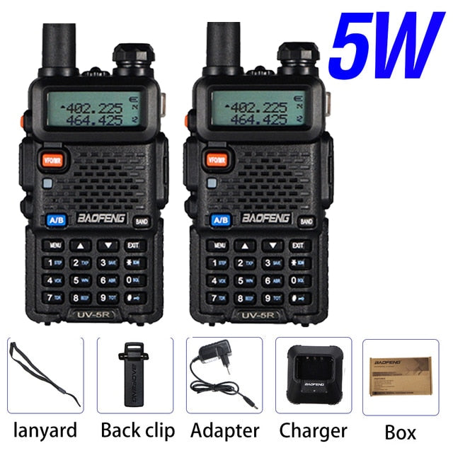 2 uds 8W Baofeng uv 5r Walkie Talkie UV-5R Radio bidireccional de alta potencia portátil de doble banda transceptor FM uv5r Amateur Ham CB Radio