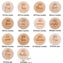 Hölzerner Baby-Monats-Meilenstein-Karte Neugeborener Geburts-Monat-Geburtstags-Meilenstein-hölzerner Beißring-Baby-Kind-Fotografie-Requisiten-Spielzeug