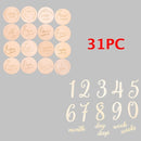 Hölzerner Baby-Monats-Meilenstein-Karte Neugeborener Geburts-Monat-Geburtstags-Meilenstein-hölzerner Beißring-Baby-Kind-Fotografie-Requisiten-Spielzeug