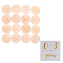 Hölzerner Baby-Monats-Meilenstein-Karte Neugeborener Geburts-Monat-Geburtstags-Meilenstein-hölzerner Beißring-Baby-Kind-Fotografie-Requisiten-Spielzeug