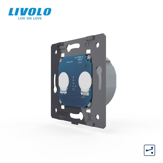 Livolo EU-Standard, 1-Gang-2-Wege-Steuerung, AC 220 ~ 250 V, Wandleuchten-Touchscreen-Schalter ohne Glasscheibe, VL-C701S