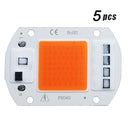 5 uds LED Grow COB Chip Phyto lámpara espectro completo AC220V 10W 20W 30W 50W para plantas de interior cultivo de plántulas y crecimiento de flores iluminación