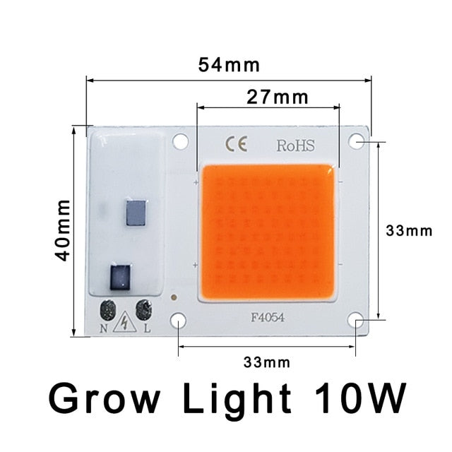 5 uds LED Grow COB Chip Phyto lámpara espectro completo AC220V 10W 20W 30W 50W para plantas de interior cultivo de plántulas y crecimiento de flores iluminación
