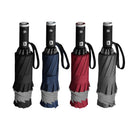 Paraguas plegable inverso automático, tira reflectante LED, paraguas automático con linterna, paraguas de negocios para coche a prueba de viento de tres pliegues