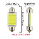 1x C10W C5W LED COB Girlande 31mm 36mm 39mm 41/42mm 12V Weiße Birnen für Autos Nummernschild Innenleseleuchte 6500K 12SMD
