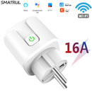 SMATRUL Tuya WiFi EU Smart Plug 16A 220V Adapter Drahtlose Fernbedienung Sprachsteuerung Power Monitor Timer Steckdose für Google Home Alexa