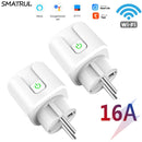 SMATRUL Tuya WiFi EU Smart Plug 16A 220V Adapter Drahtlose Fernbedienung Sprachsteuerung Power Monitor Timer Steckdose für Google Home Alexa