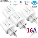 SMATRUL Tuya WiFi EU Smart Plug 16A 220V Adapter Drahtlose Fernbedienung Sprachsteuerung Power Monitor Timer Steckdose für Google Home Alexa