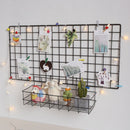 Home Wall Decoration Ins Iron Grid Decor Frame Hanging Rack Wall Display Art Storage Box Basket Mesh Shelf Rack Holder Organizer