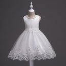 Reizende SpitzeAppliques wulstige Perlen-Blumen-Mädchen-Kleid-Kind-Abend-Kleider, die Erstkommunion-Kleidung vestido 1-10Years Wedding sind