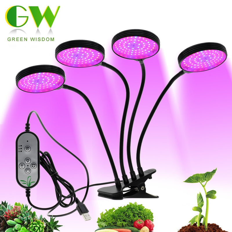 Full Spectrum Phytolamps DC5V USB LED Grow Light mit Timer 15W 30W 45W 60W Desktop Clip Phyto Lamps for Plants Flowers Grow Box