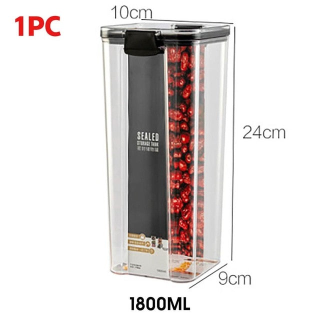 700/1300/1800 ML Frischhaltedose Kunststoff Küche Kühlschrank Nudel Box Mehrkorn Vorratsbehälter Transparent Versiegelte Dosen