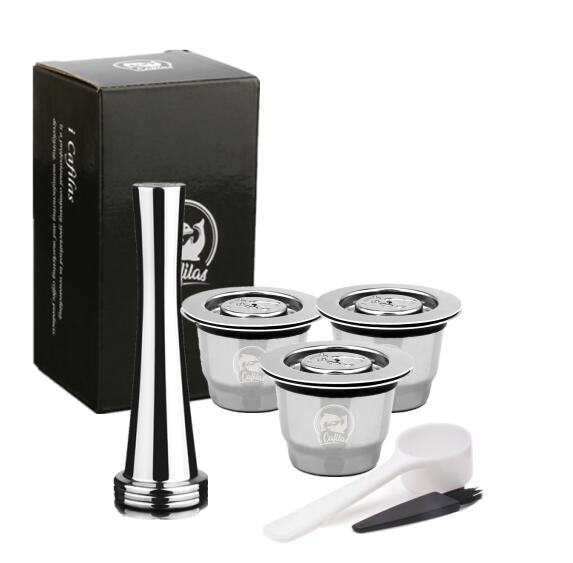 ICafilasFor Nespresso Reutilisable Inox 2 In 1 Usage  Refillable Capsule Crema Espresso Reusable Refillable Nespresso