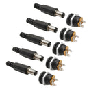 10 STÜCKE (5 Paar) 12 V 3 A 5,5 x 2,1 mm Kunststoffstecker DC022 DC-Steckdosenbuchse, Buchse, Schraube, Mutter, Anschluss für Schalttafeleinbau, 5,5 x 2,1 mm