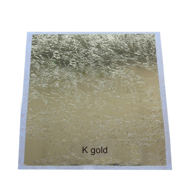 100Pcs Art Craft Design Paper Gilding Imitation Gold Sliver Copper Foil Papers DIY Craft Decor Leaf Leaves Sheets 14x14cm