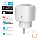 Enchufe inteligente enchufe WiFi EU 16A Monitor de potencia función de sincronización Tuya SmartLife APP Control funciona con Alexa asistente de Google 100-240V
