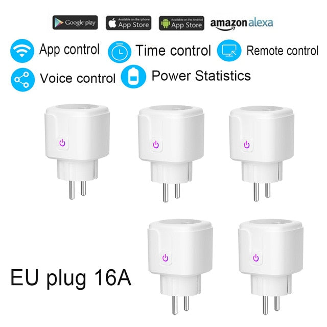 Smart Plug WiFi Socket EU 16A Power Monitor Timing-Funktion Tuya SmartLife APP Control Arbeit mit Alexa Google Assistant 100-240V